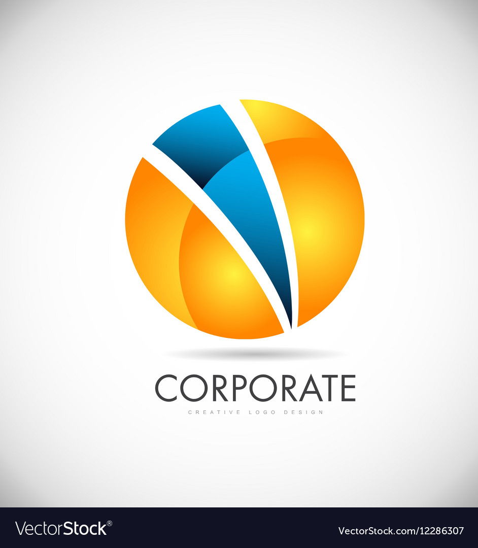 Corporate Orange Blue Sphere Logo