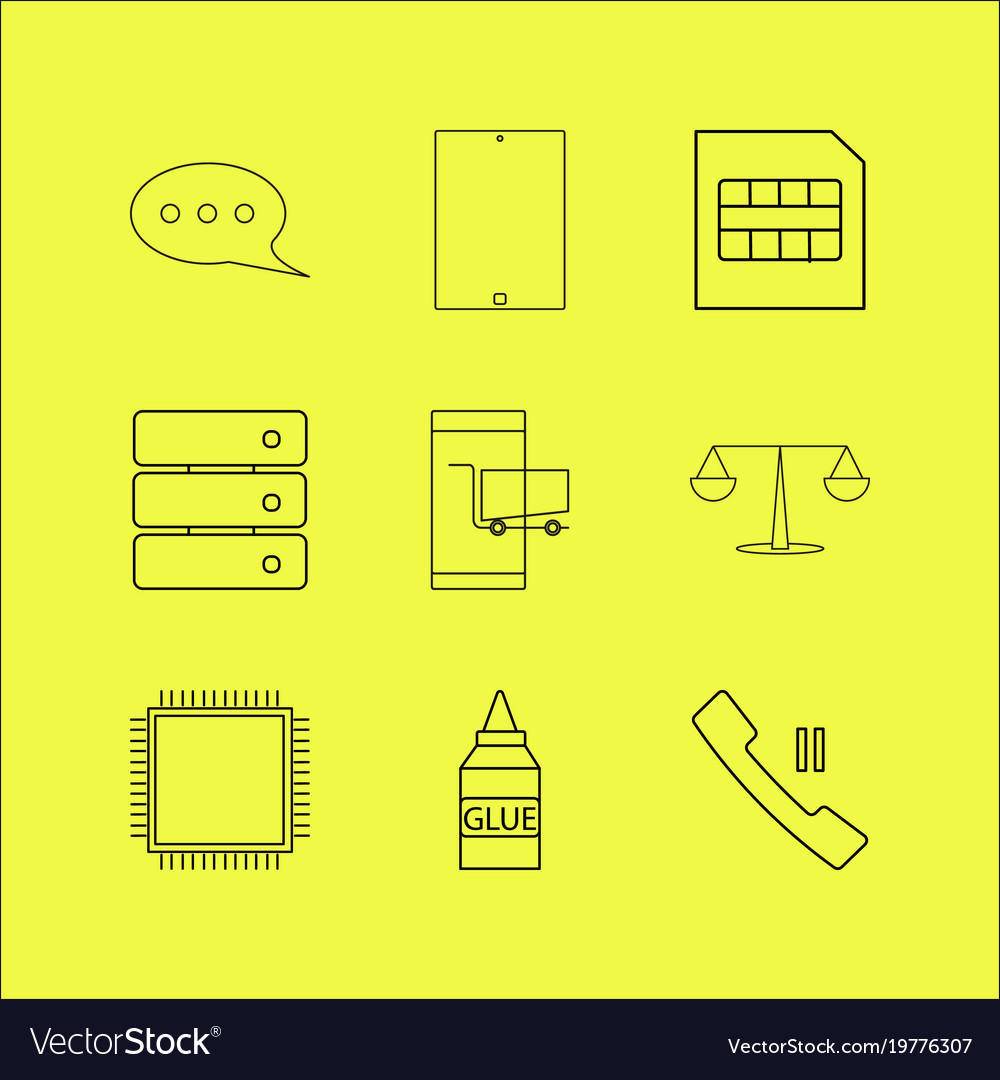 Devices linear icon set simple outline icons