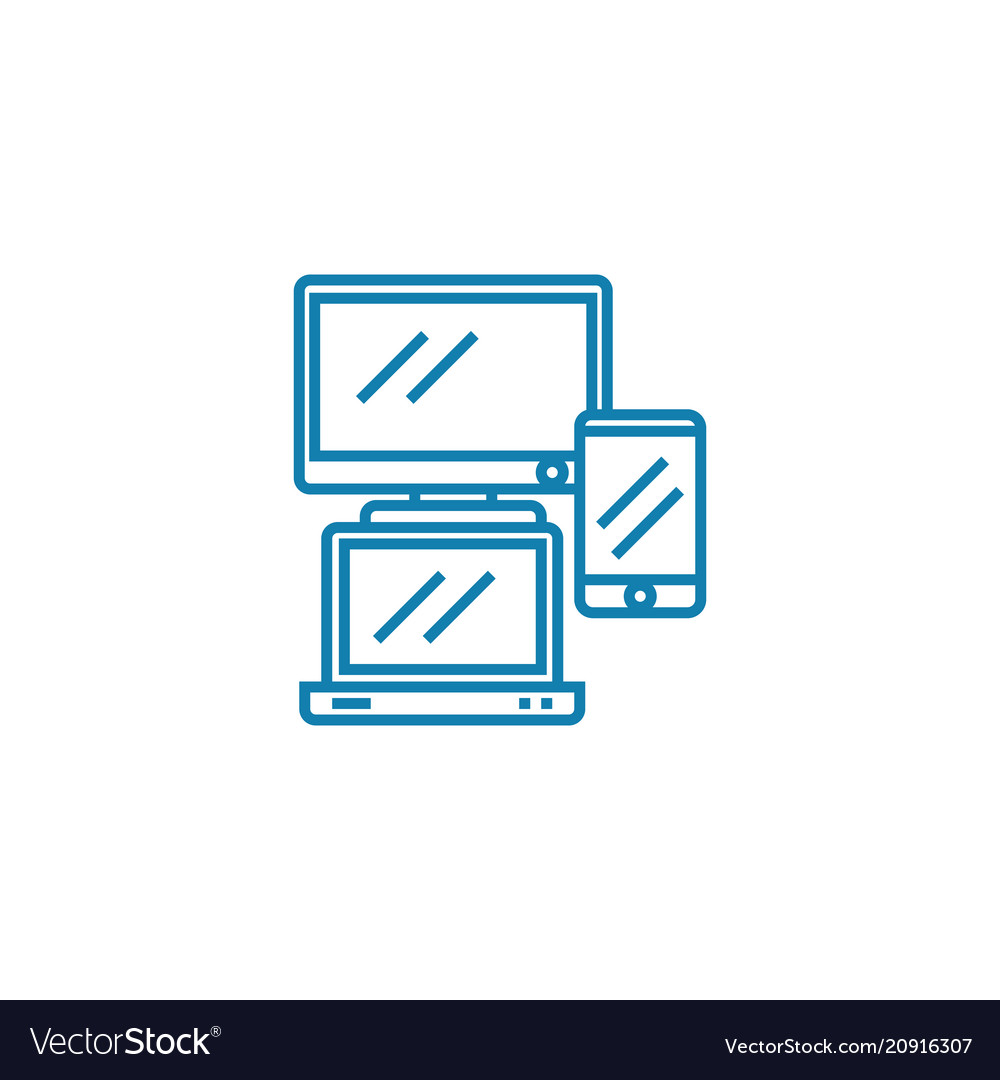 Electronics linear icon concept line vector image Electronics linear icon concept line