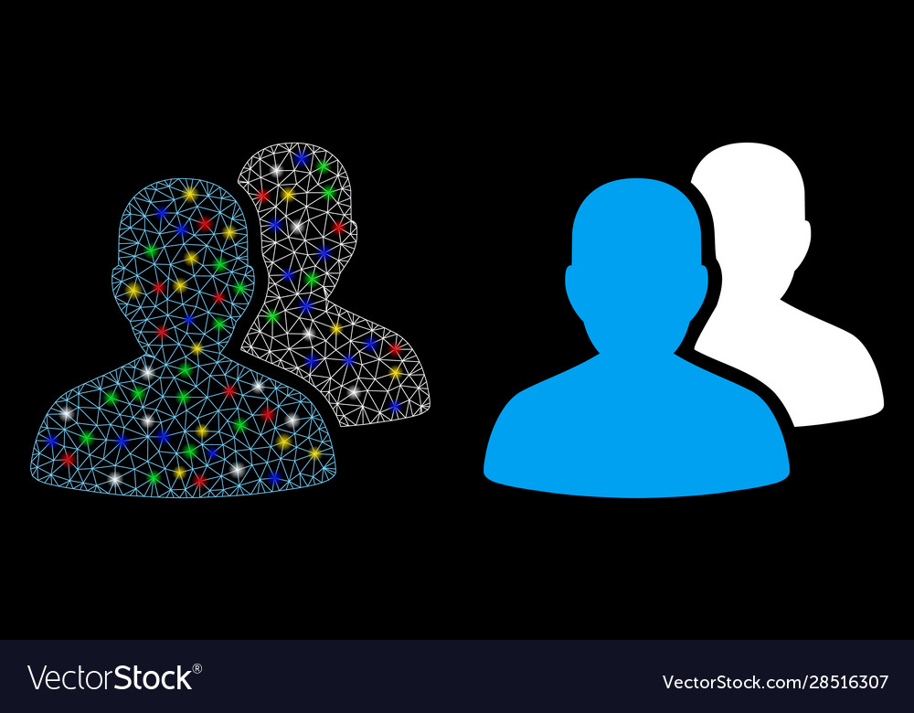 Flare mesh wire frame user accounts icon Vector Image Flare mesh wire frame user accounts icon