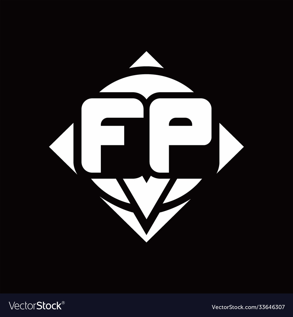 Fp logo monogram with circle shape and square
