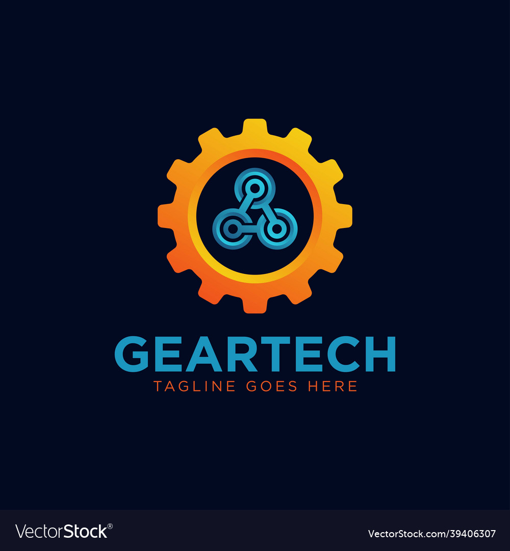 Gear tech logo design template Royalty Free Vector Image