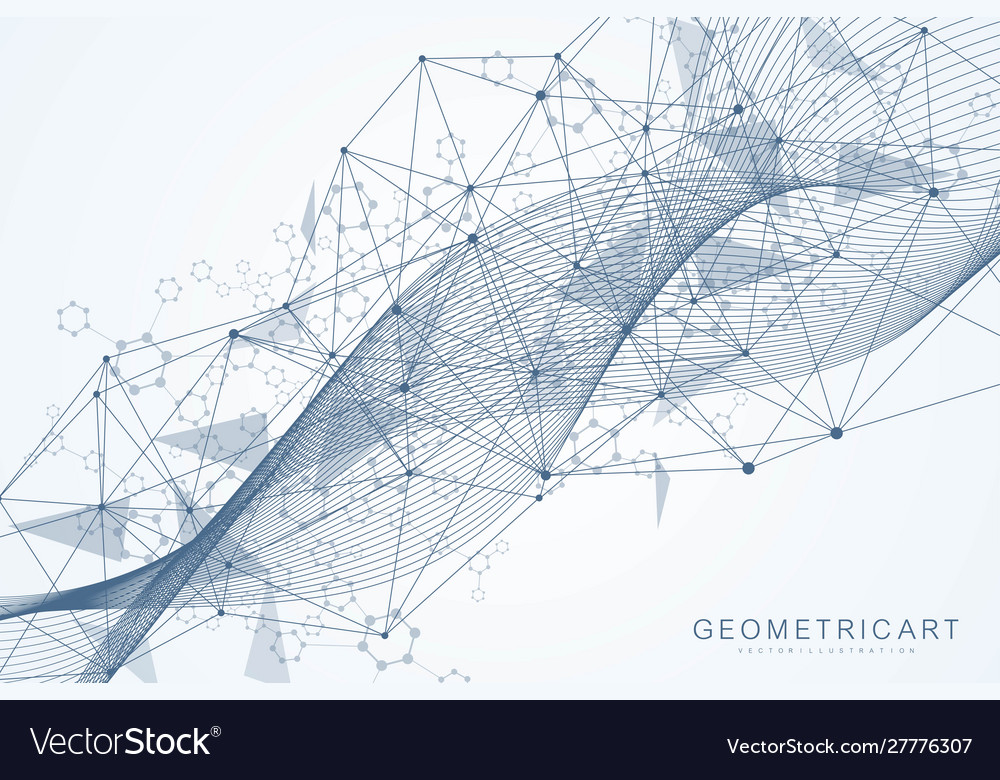 Geometric abstract background with connected line vector image Geometric abstract background with connected line
