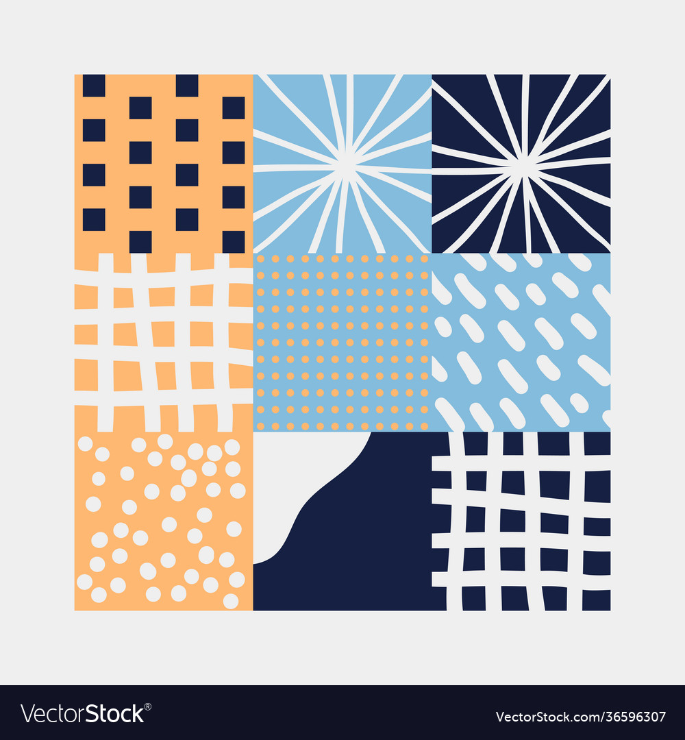 Hand-drawn abstract pattern design vector image Hand-drawn abstract pattern design