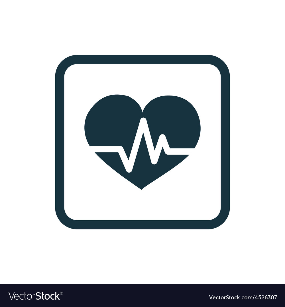 Heart pulse icon rounded squares button