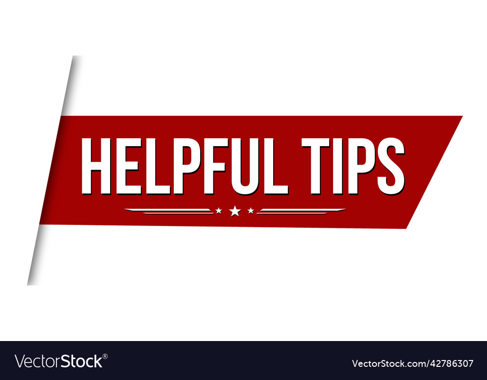 Helpful tips red ribbon or banner design