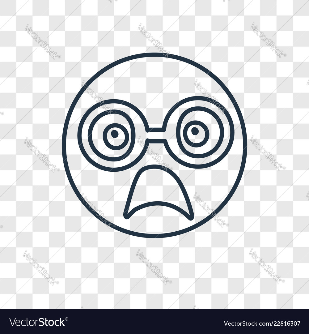 Nerd concept linear icon isolated on transparent