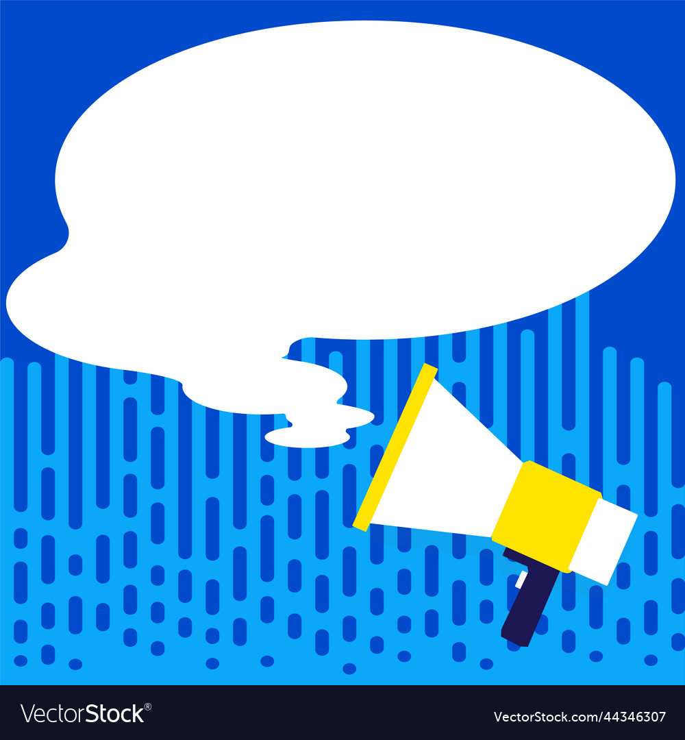Presenter with conversation bubble showing new vector image Presenter with conversation bubble showing new