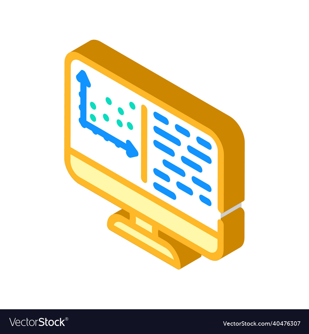 Programming data science isometric icon vector image Programming data science isometric icon