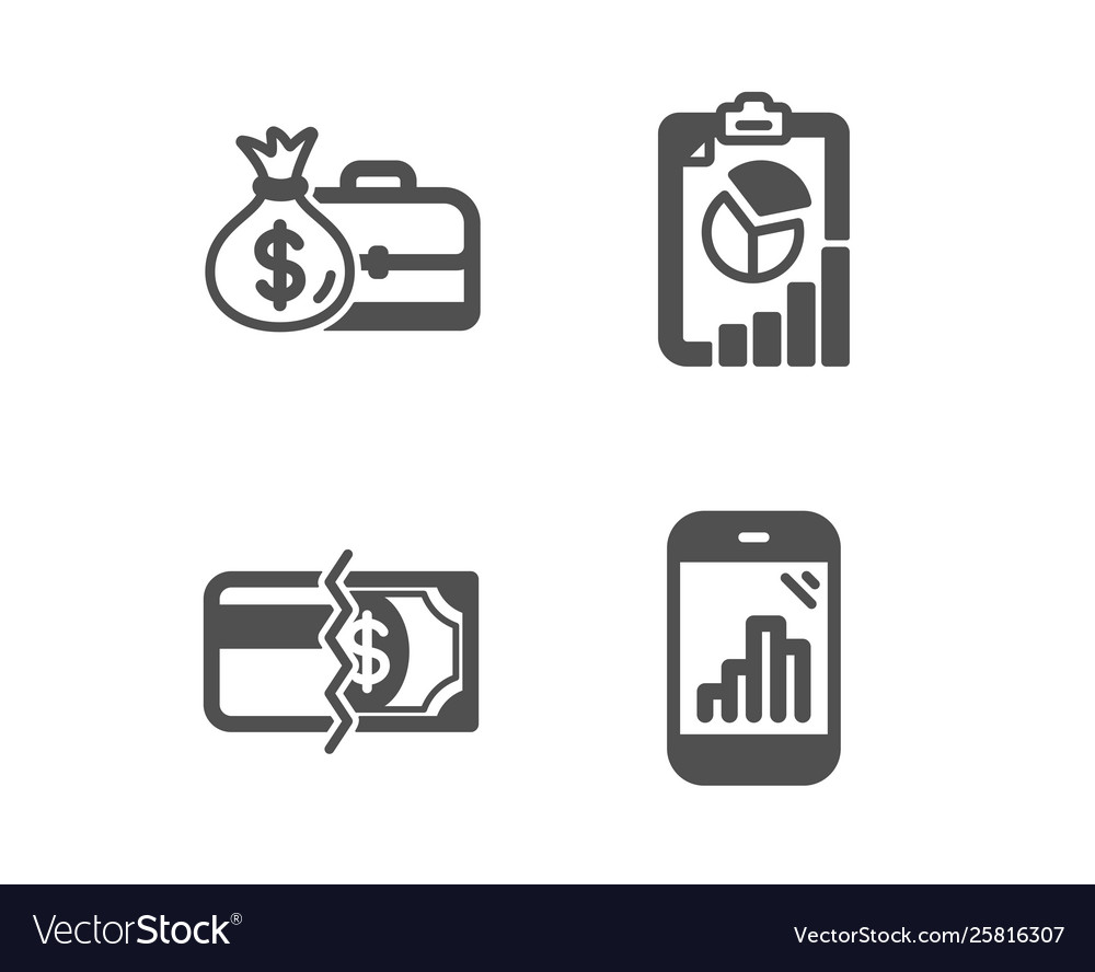 Report salary and payment methods icons graph vector image Report salary and payment methods icons graph