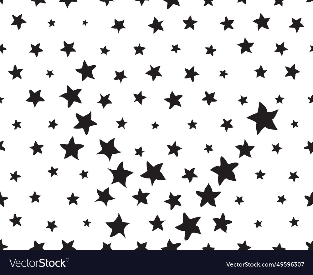 Seamless pattern with black stars Royalty Free Vector Image