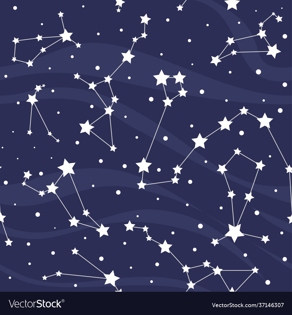 Seamless pattern with constellations space vector image Seamless pattern with constellations space