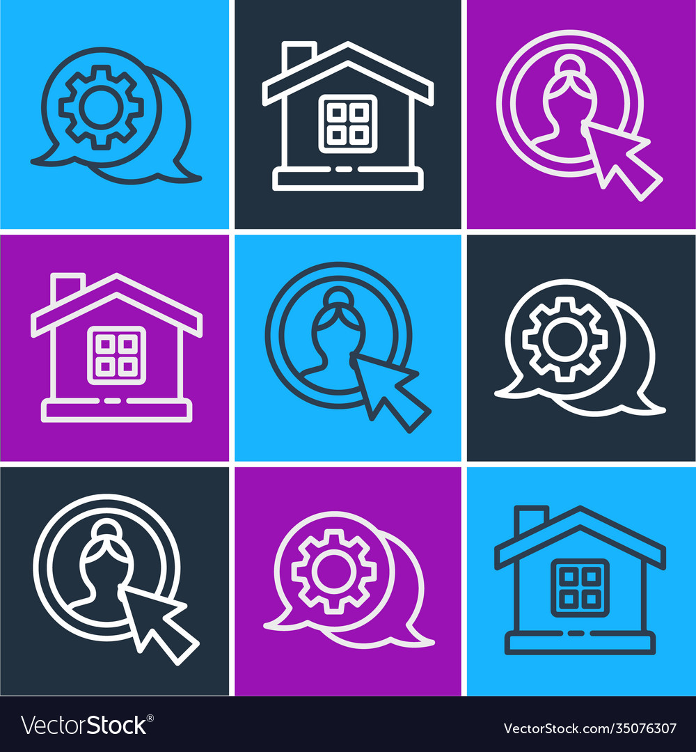 Set line speech bubble chat create account screen vector image Set line speech bubble chat create account screen