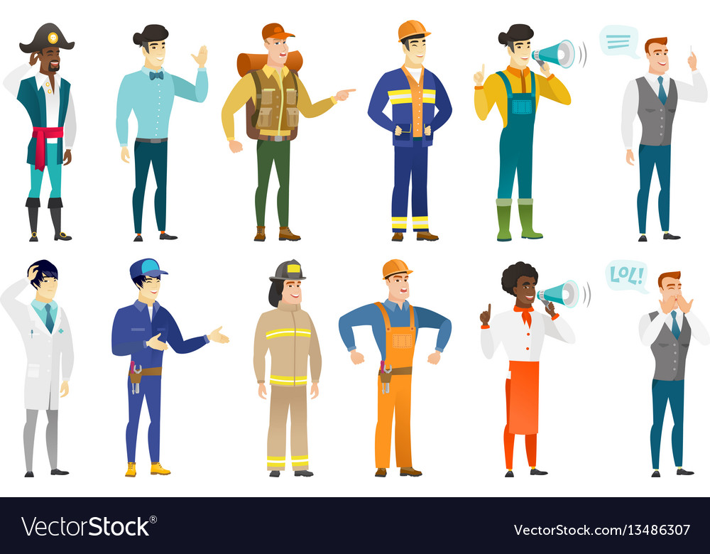 Set of professions characters vector image Set of professions characters