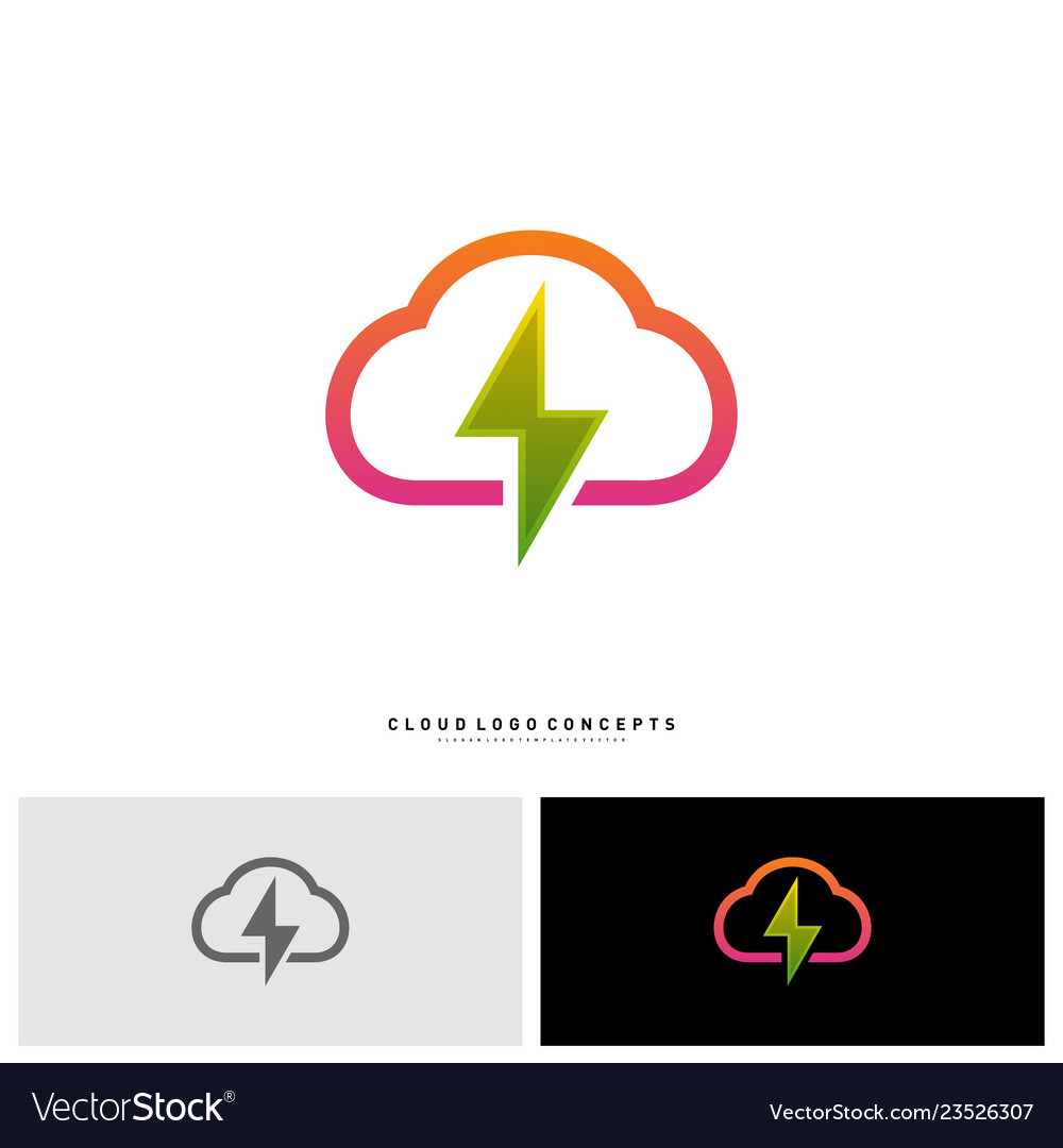 Storm cloud logo design concept thunder Royalty Free Vector