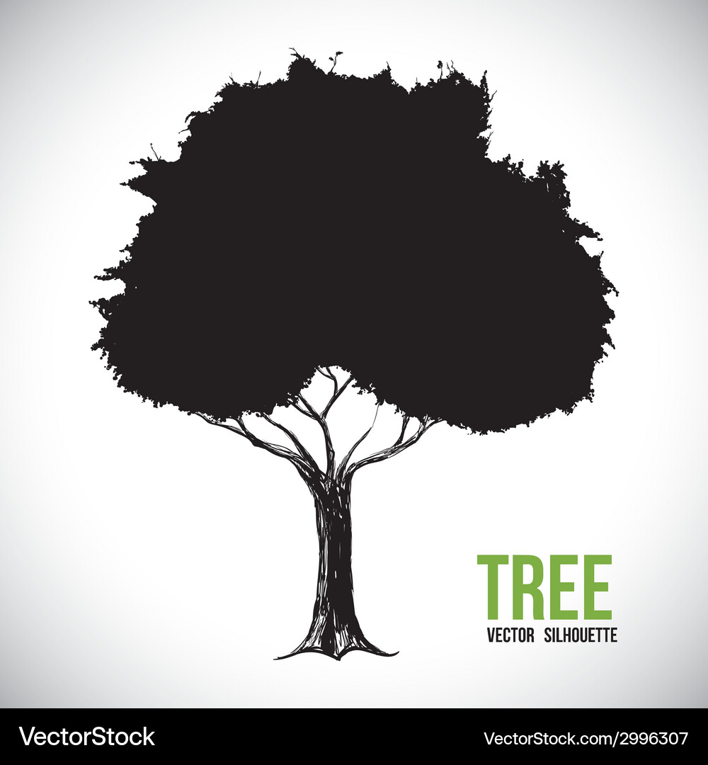 Tree design over gray background Royalty Free Vector Image