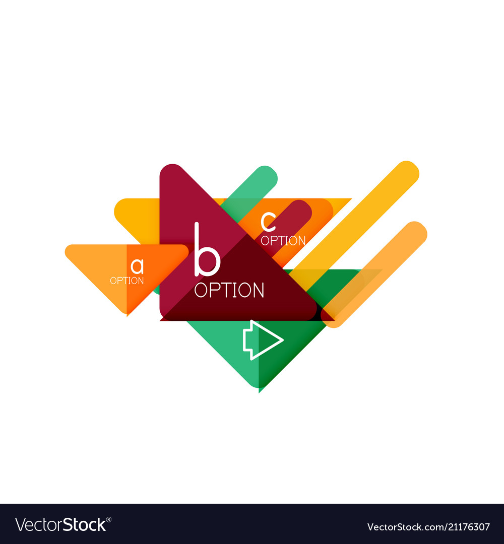 Triangle data visualization design option vector image Triangle data visualization design option