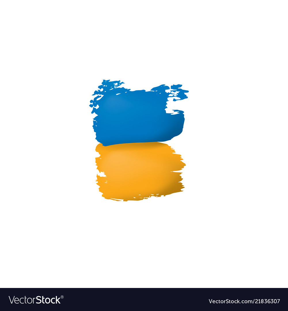 Ukraine flag on a white