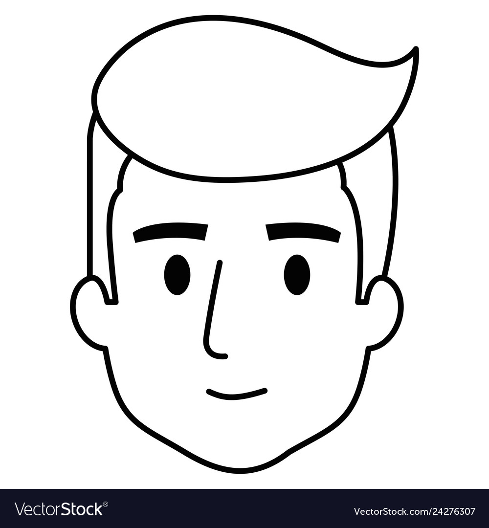 Young man head avatar character Royalty Free Vector Image