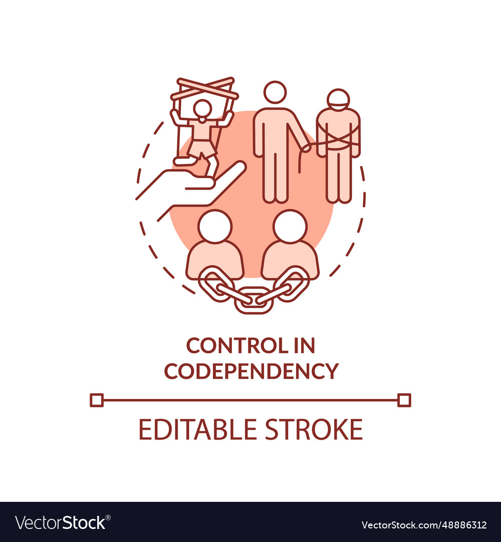 2d red linear icon control in dependency concept Vector Image 2d red linear icon control in dependency concept