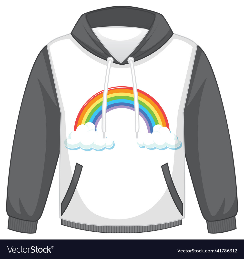 A white hoodie with grey sleeves on white Vector Image
