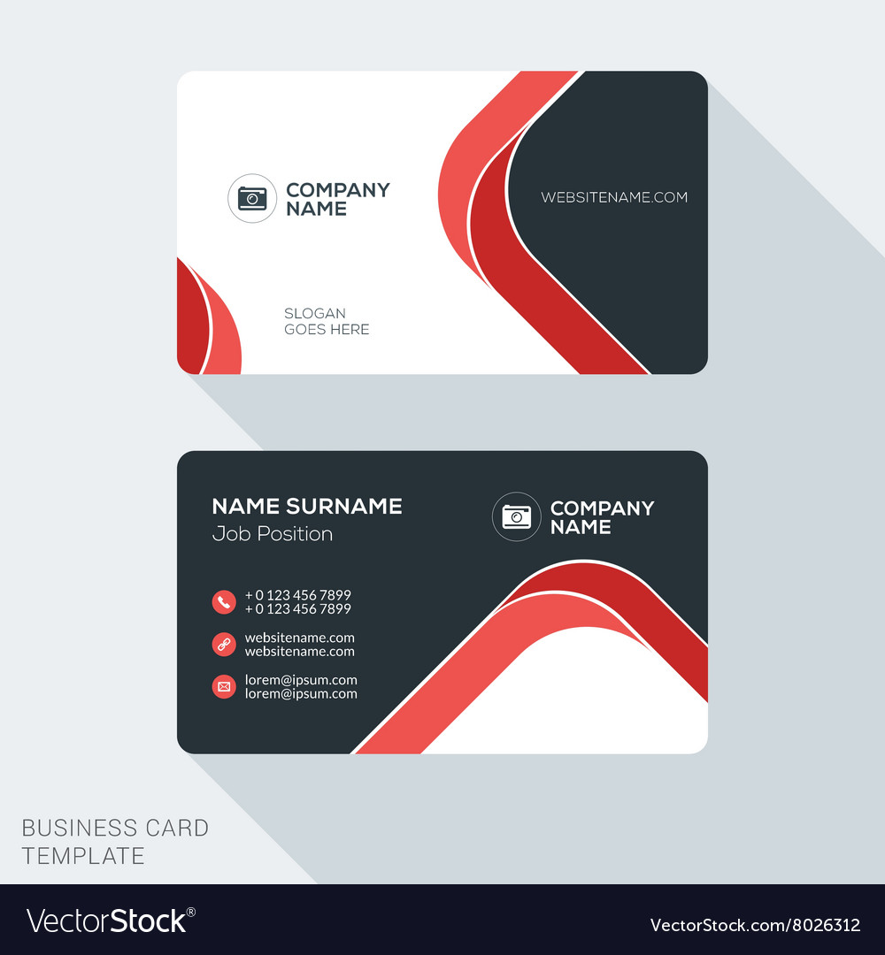 Creative and clean business card template flat