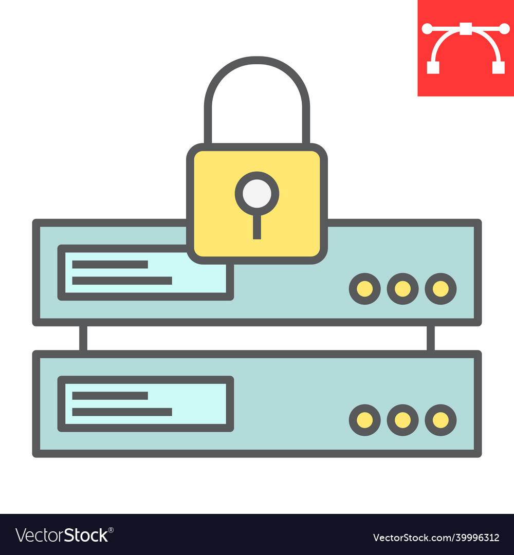 Data security color line icon