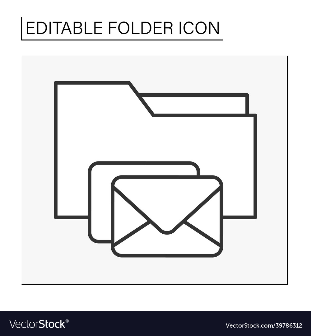 Document case line icon vector image Document case line icon