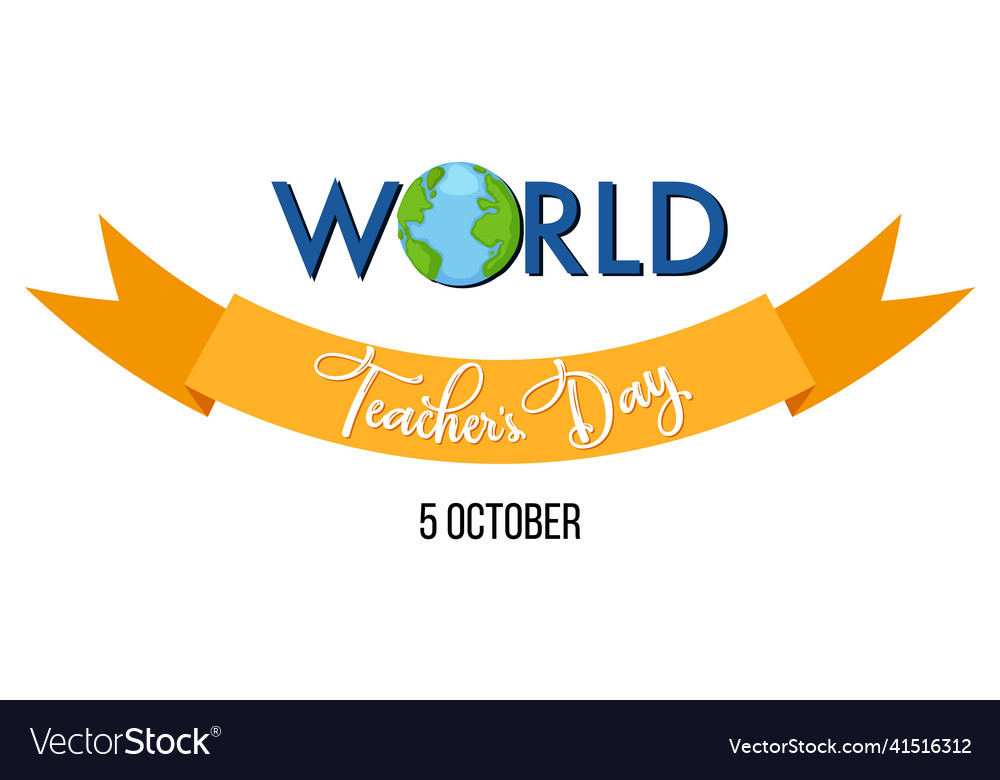 Happy teachers day logo banner Royalty Free Vector Image