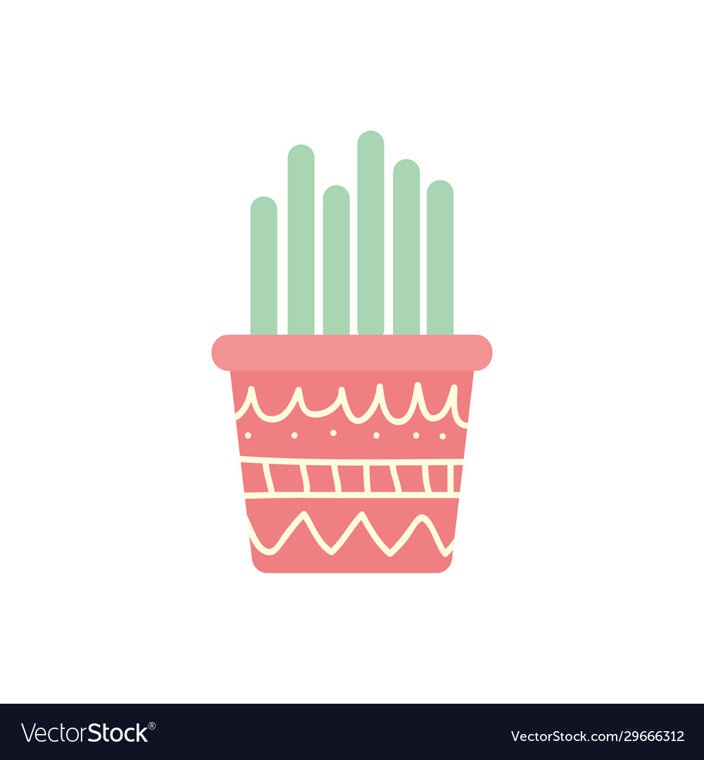 Isolated cactus inside pot block gradient style