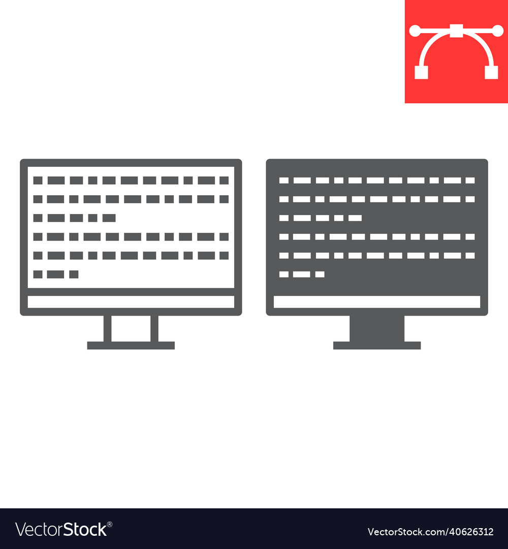 Programming line and glyph icon
