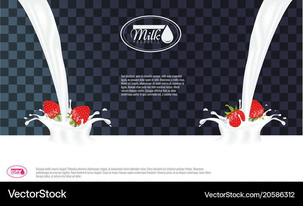 Realistic Glass To Pour Milk Splash Empty Vector Image