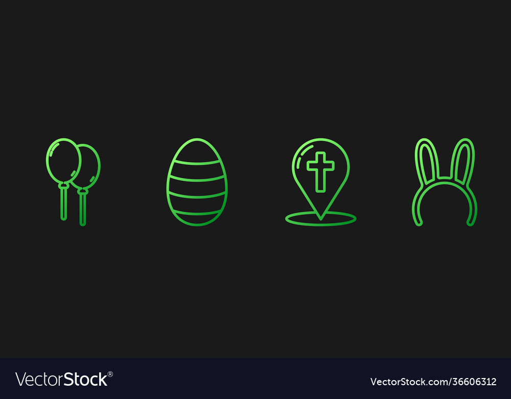 Set line map pointer with christian cross vector image Set line map pointer with christian cross