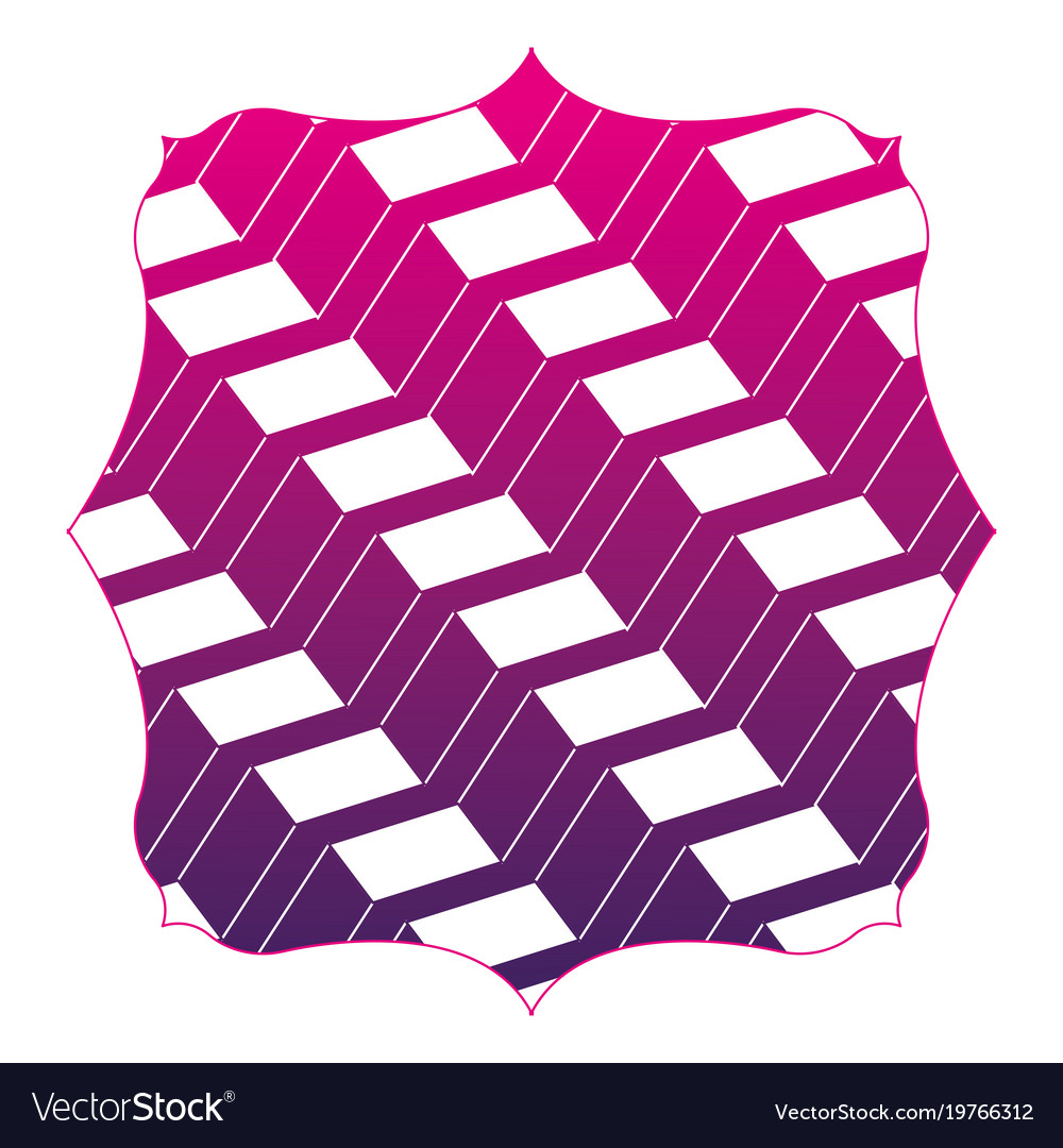 Silhouette square with pattern seamless shapes