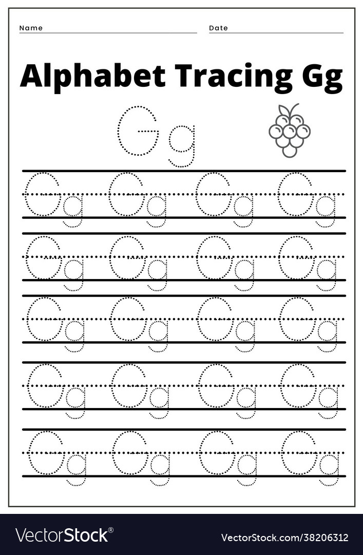 Tracing alphabet gg