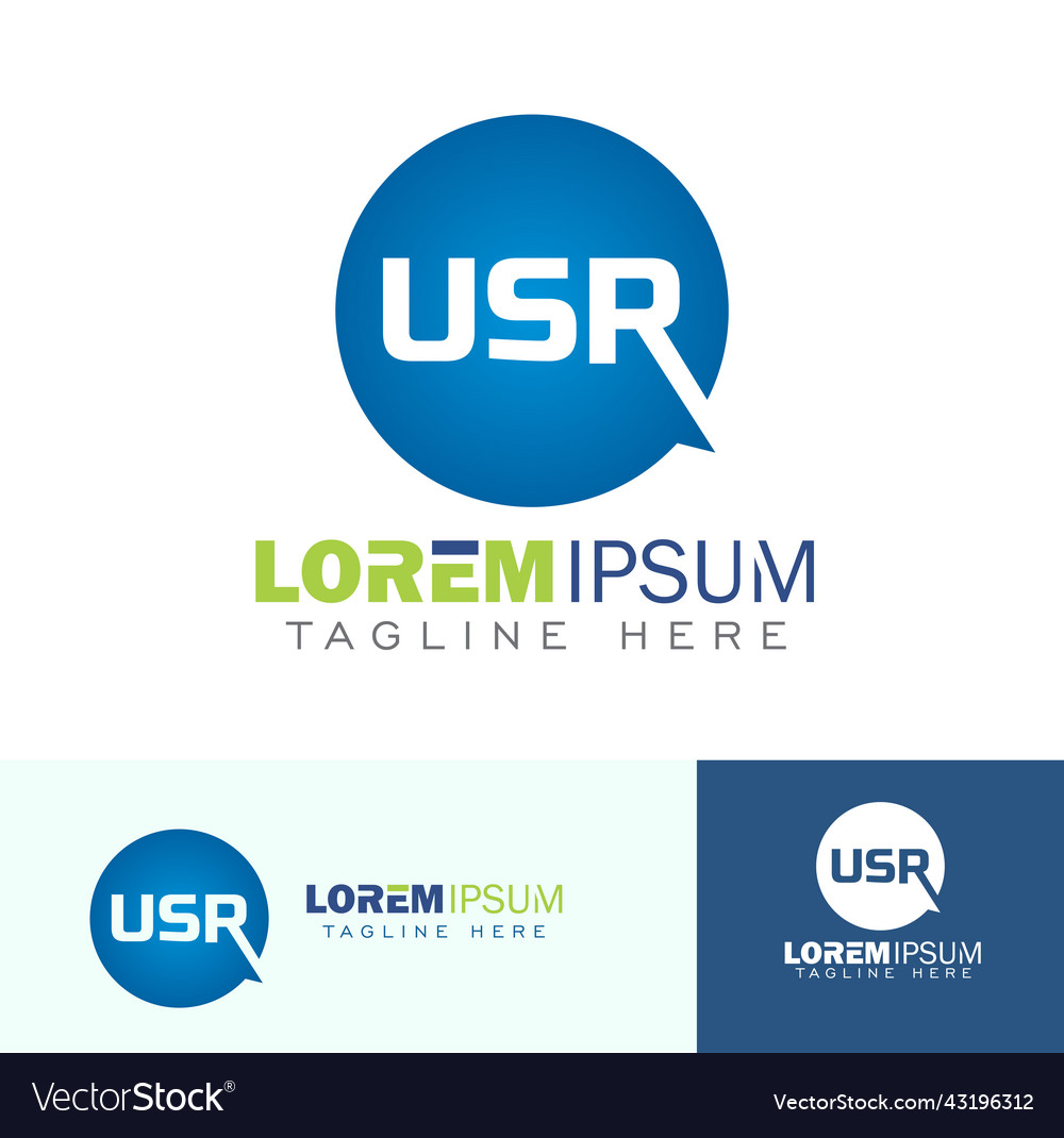 Usr monogram initial logo sign