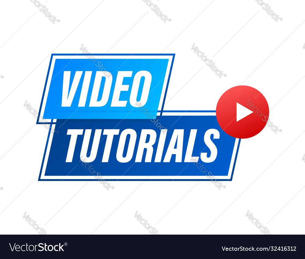 Video tutorials icon concept study and learning vector image Video tutorials icon concept study and learning