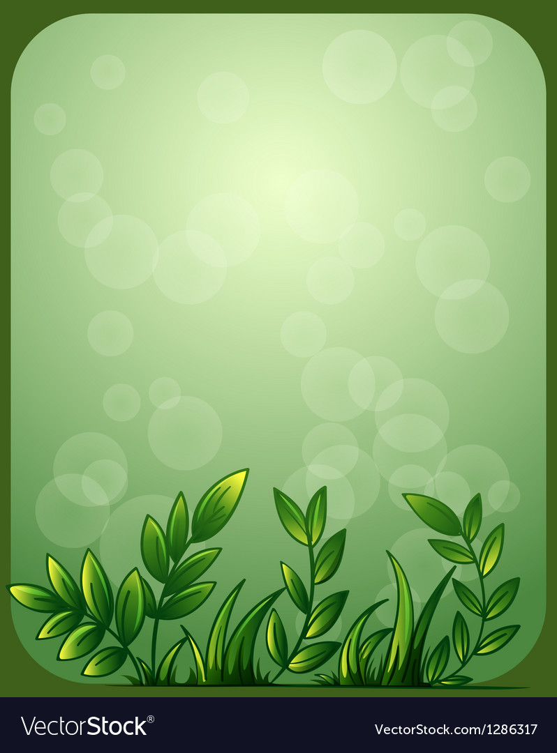 a stationery with green leaves royalty free vector image