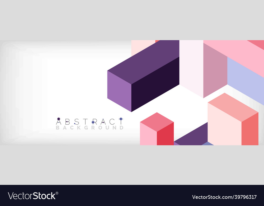 Abstract background 3d cubes cubic elements vector image Abstract background 3d cubes cubic elements
