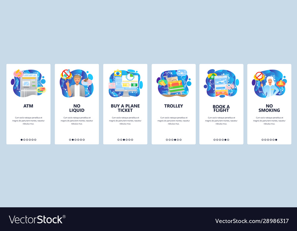 Airport terminal icons book flight online Vector Image Airport terminal icons book flight online