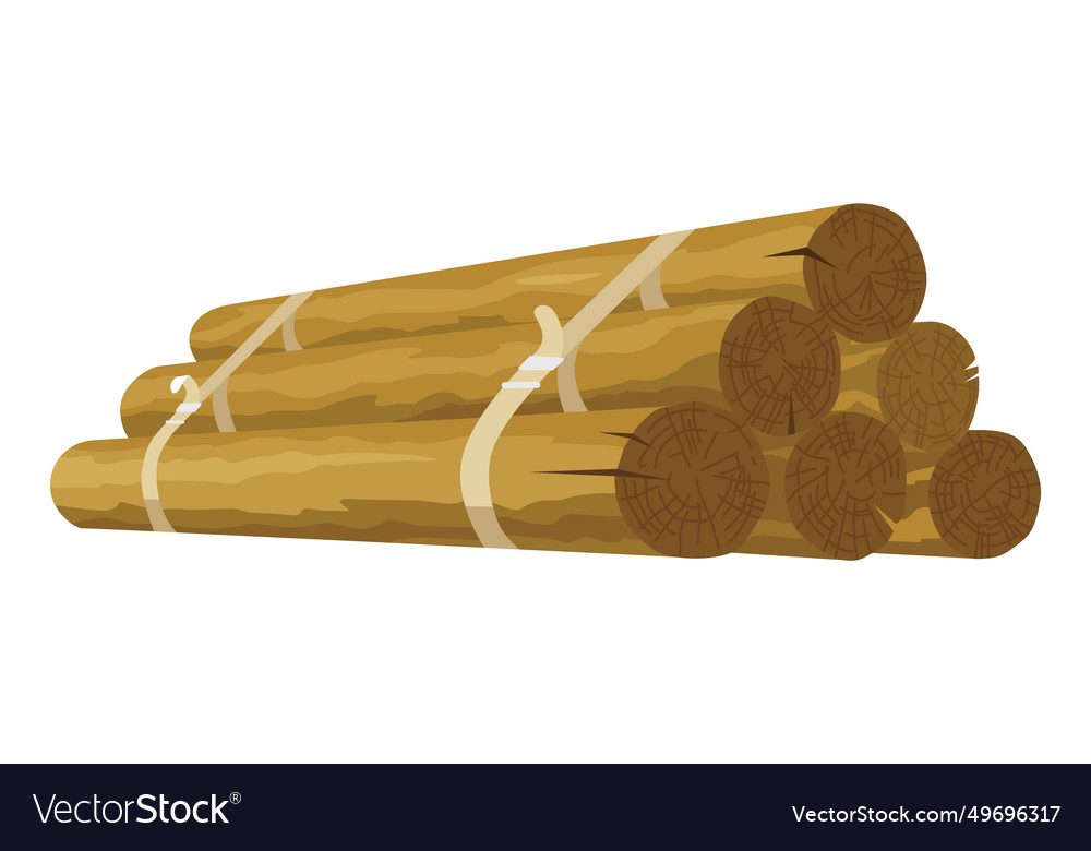 Building material heap of round tree cartoon vector image Building material heap of round tree cartoon