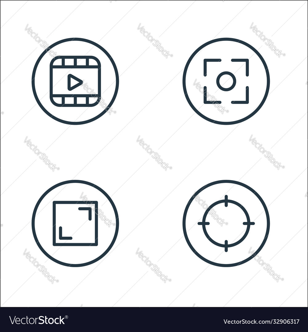 Camera line icons linear set quality Vector Image Camera line icons linear set quality