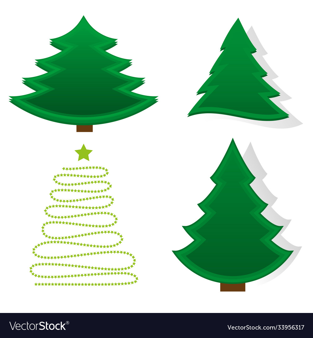 Christmas tree a set four patterns vector image Christmas tree a set four patterns
