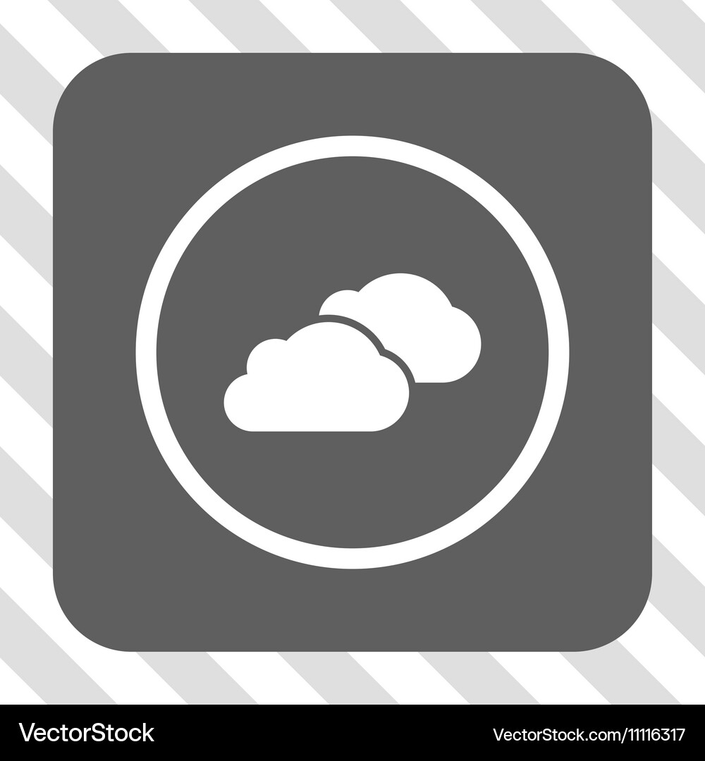 Clouds rounded square button Royalty Free Vector Image