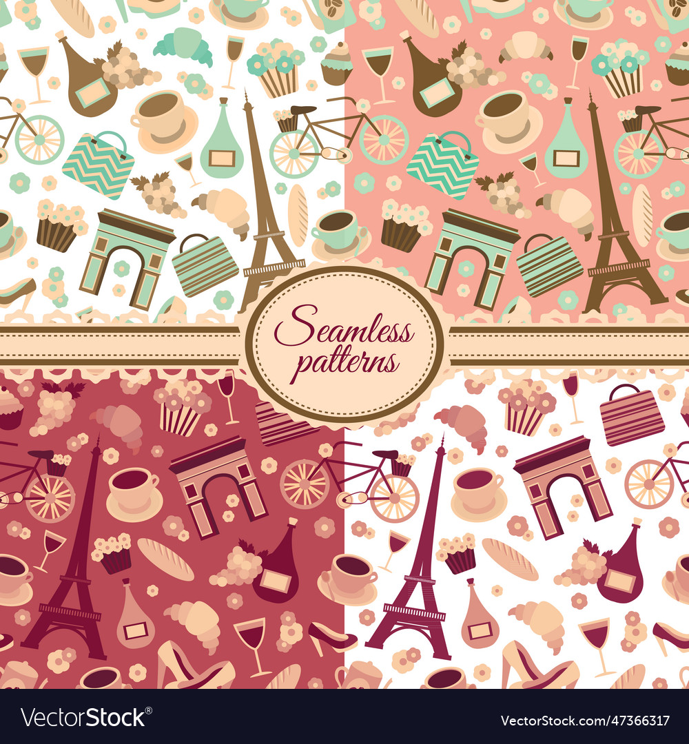 Collection of seamless patterns Vector Image Collection of seamless patterns
