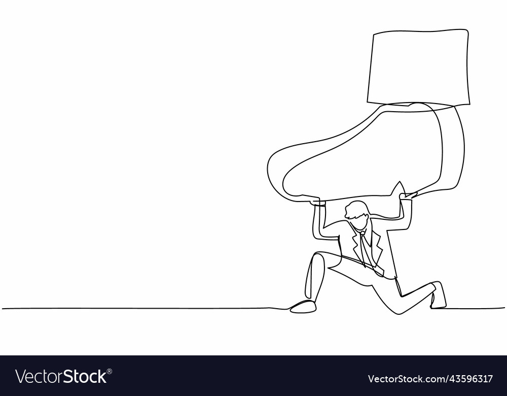 Continuous one line drawing young businessman