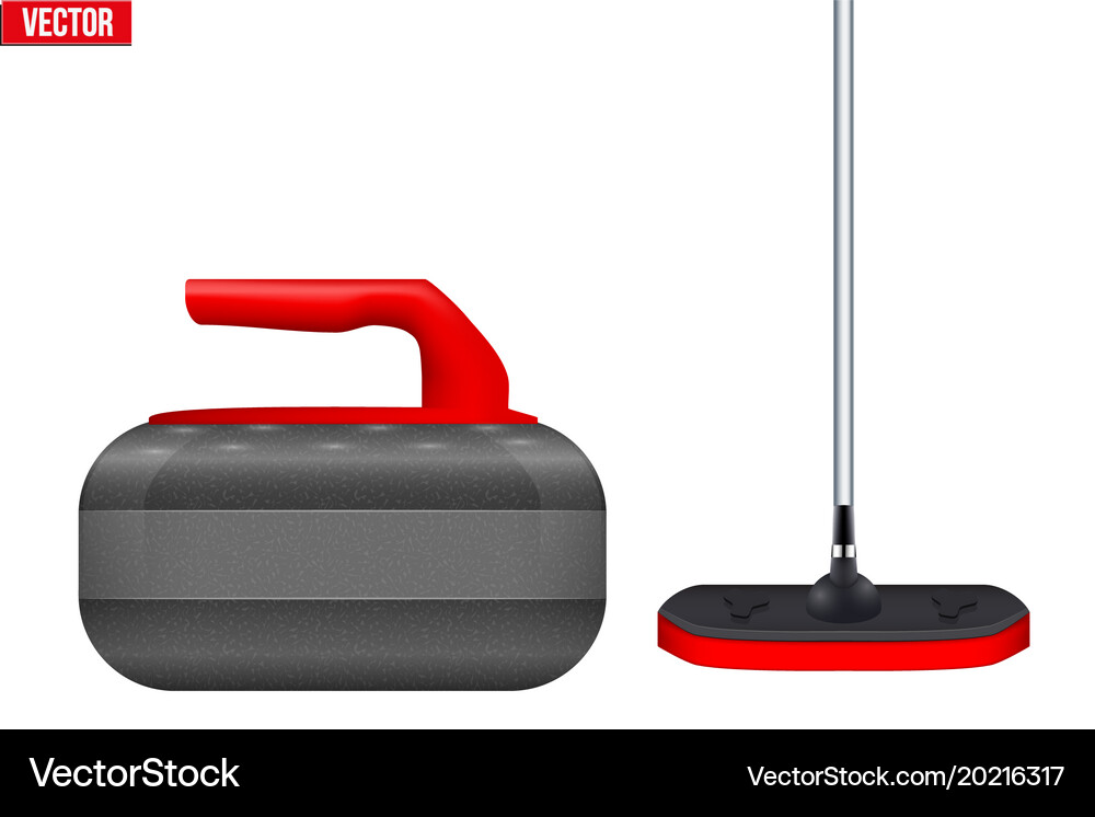 Curling sport equipment Royalty Free Vector Image
