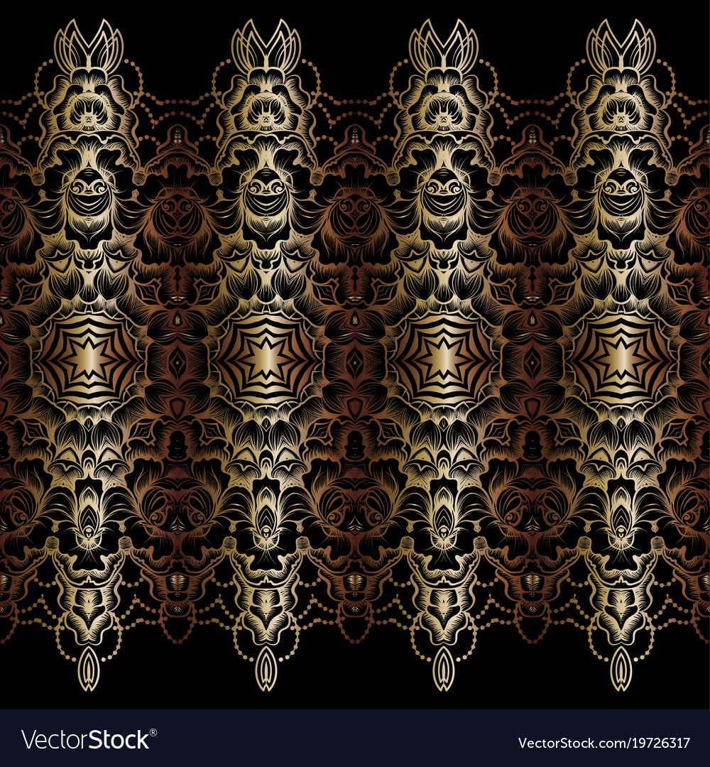 Ethnic indian line art border