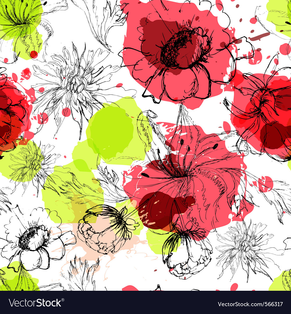 Floral Sketch Watercolor