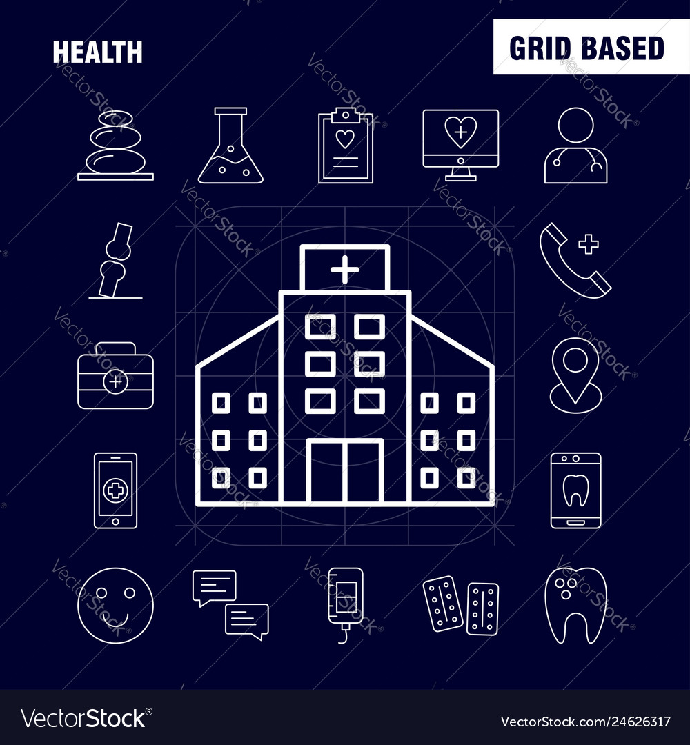 Health line icon for web print and mobile uxui vector image Health line icon for web print and mobile uxui